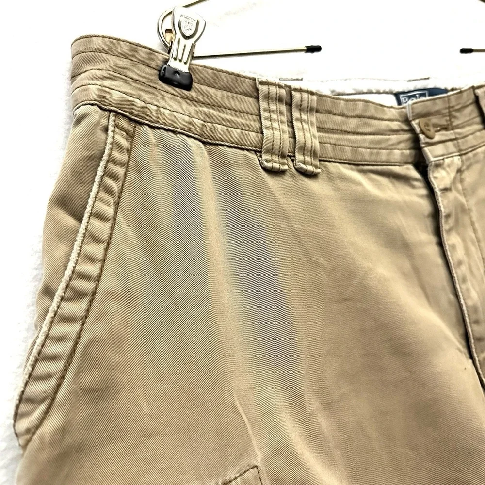 Vintage Polo Ralph Lauren 42 X 10 Khaki Baggy Cargo‎ Shorts Y2K 90s